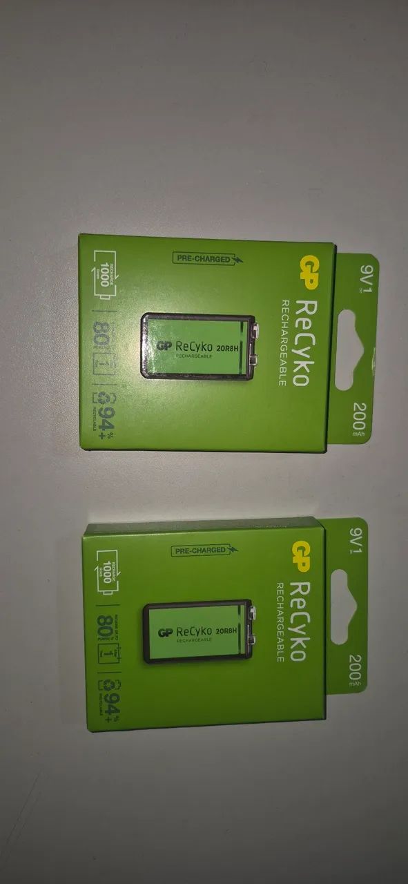 02 Baterias 9V Importada - Recarregável 