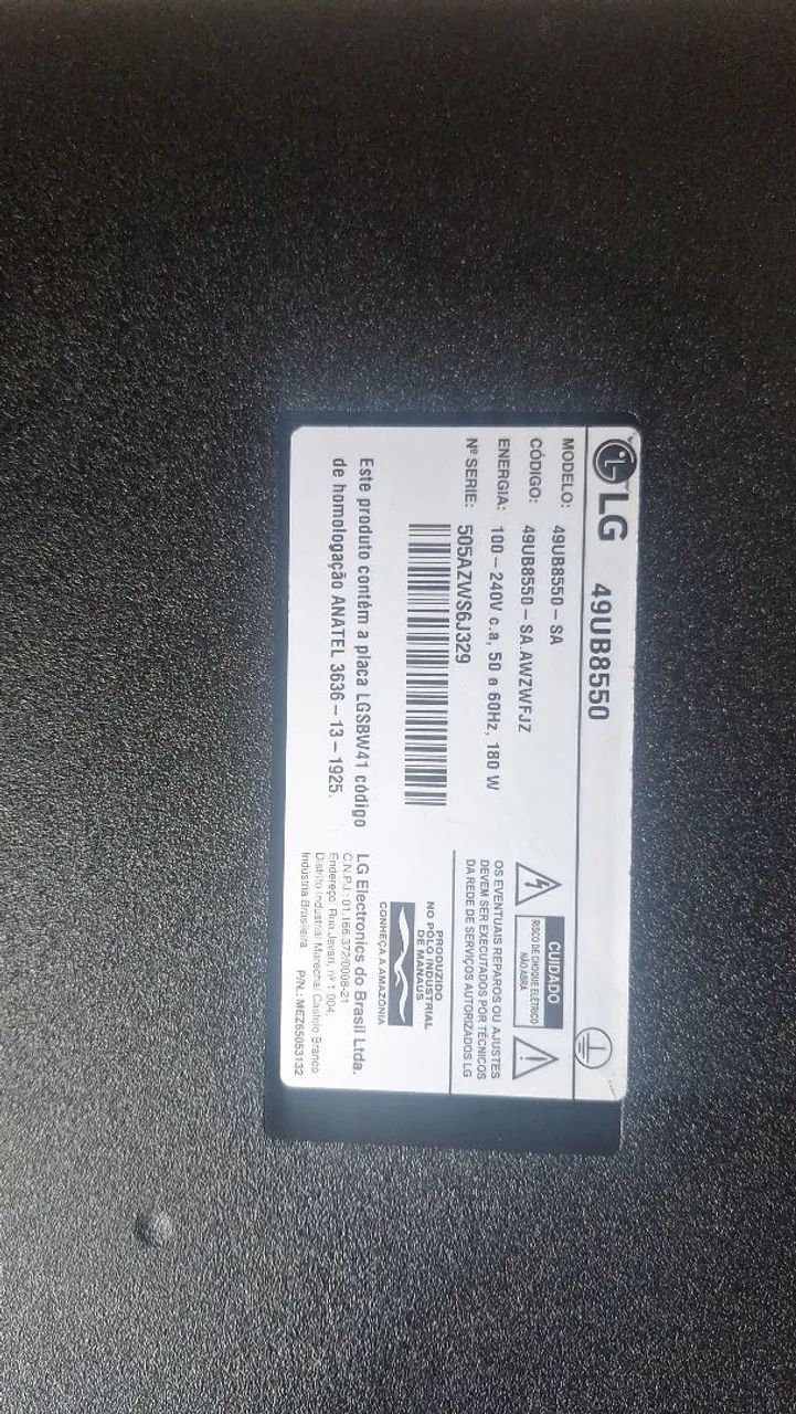 Tv LG modelo 49UB8550-SA, vendo placa principal, e outras peças dessa tv olhar a descrição - Foto 2