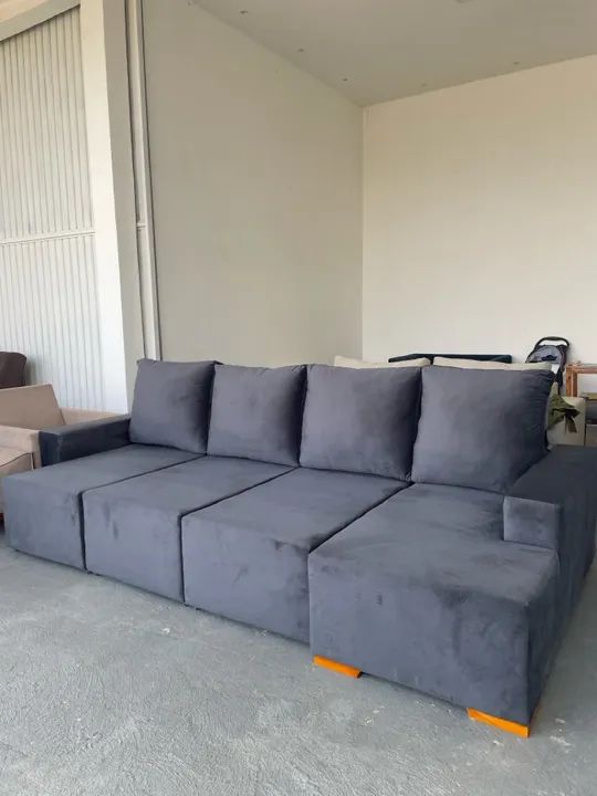 Sofá shaise retrátil e reclinável Cinza - Conforto e Estilo - Foto 3