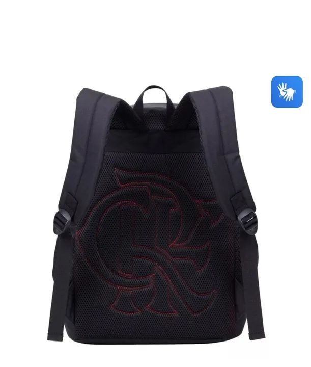 Mochila escolar Flamengo oficial escrita preta oficial - Foto 2