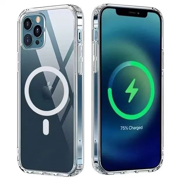 Capa Mag Safe Transparente para IPhone com carregamento magnético  - Foto 4
