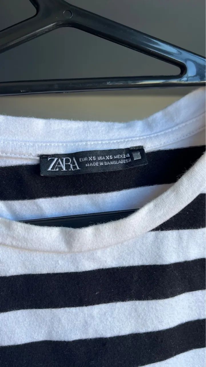 Blusa cropped  listrado zara  - Foto 2