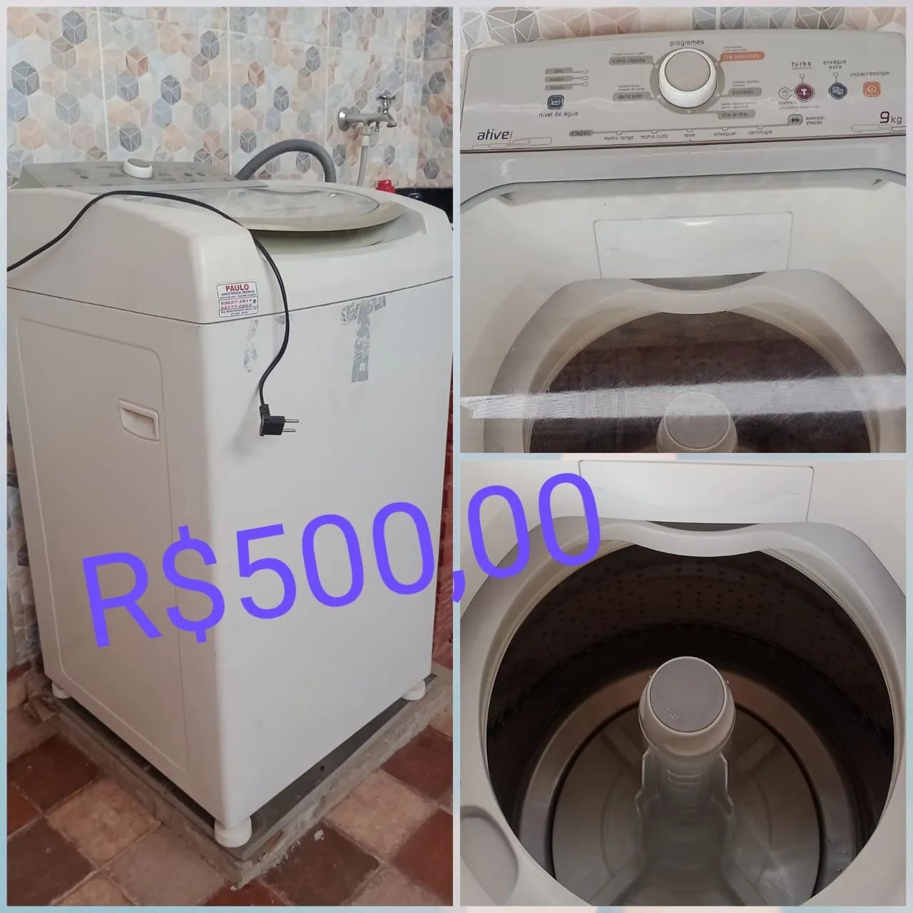 MÁQUINA DE LAVAR 9Kg.