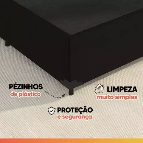 Cama Box Casal na cor preta - Foto 2
