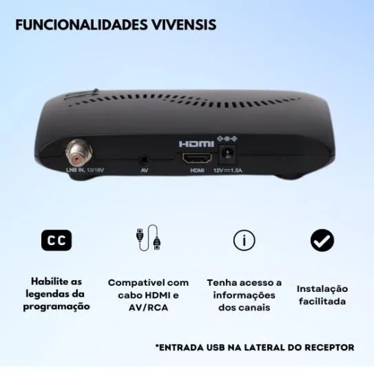 Receptor Digital Vivensis VX10 - Foto 5