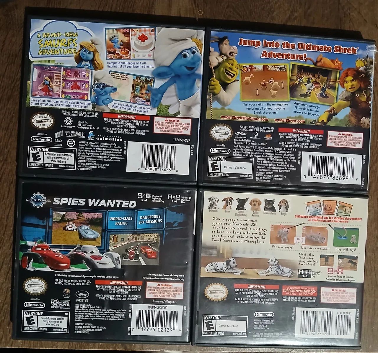 Lote de 4 Jogos Nintendo DS - Smurfs, Shrek, Cars 2, Nintendogs - Foto 2