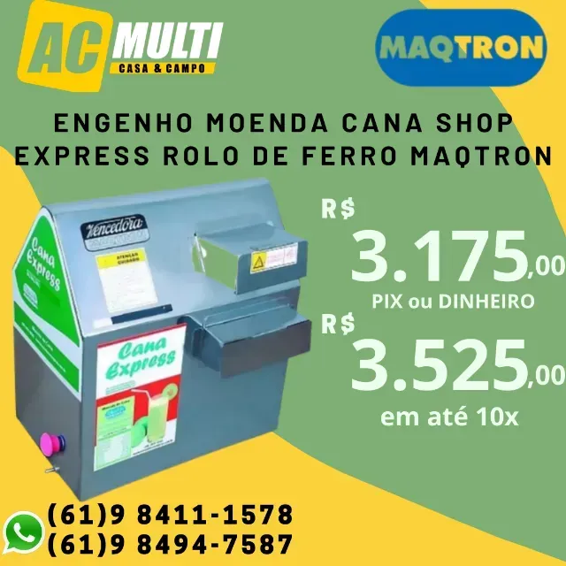 Moenda Cana Shop express rolo de ferro MAQTRON