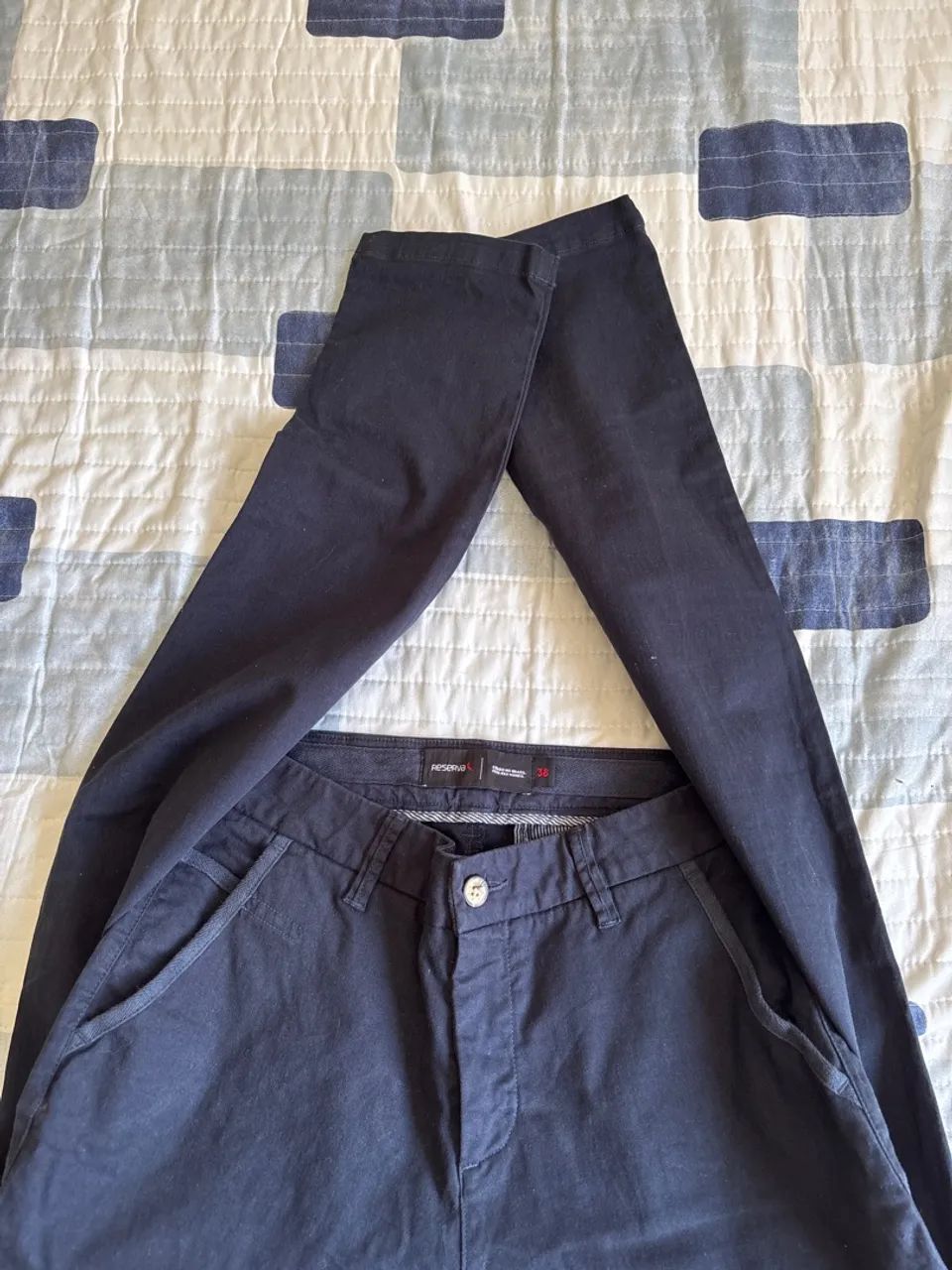 Calça da reserva masculina da cor azul marinho  - Foto 2