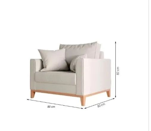 Poltrona Benny 80cm Linho Nova  - Foto 2