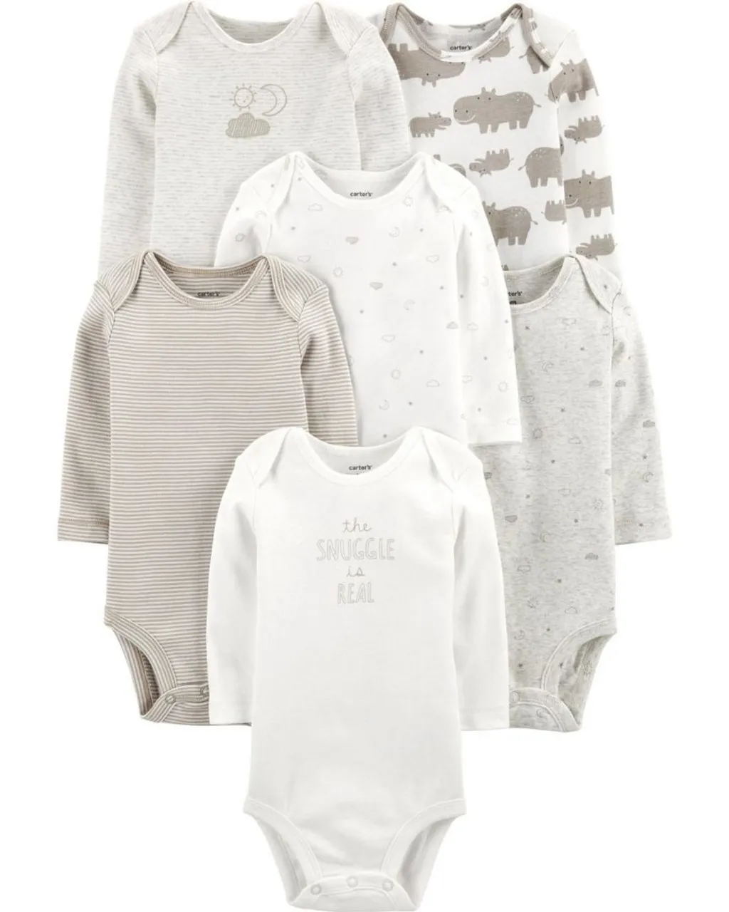 Kit de bodies para bebê Carter's - 6 peças