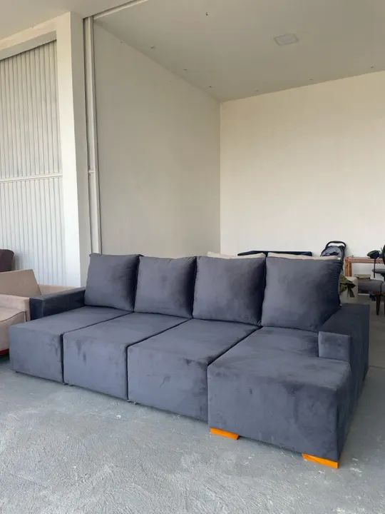 Sofá shaise retrátil e reclinável Cinza - Conforto e Estilo - Foto 2