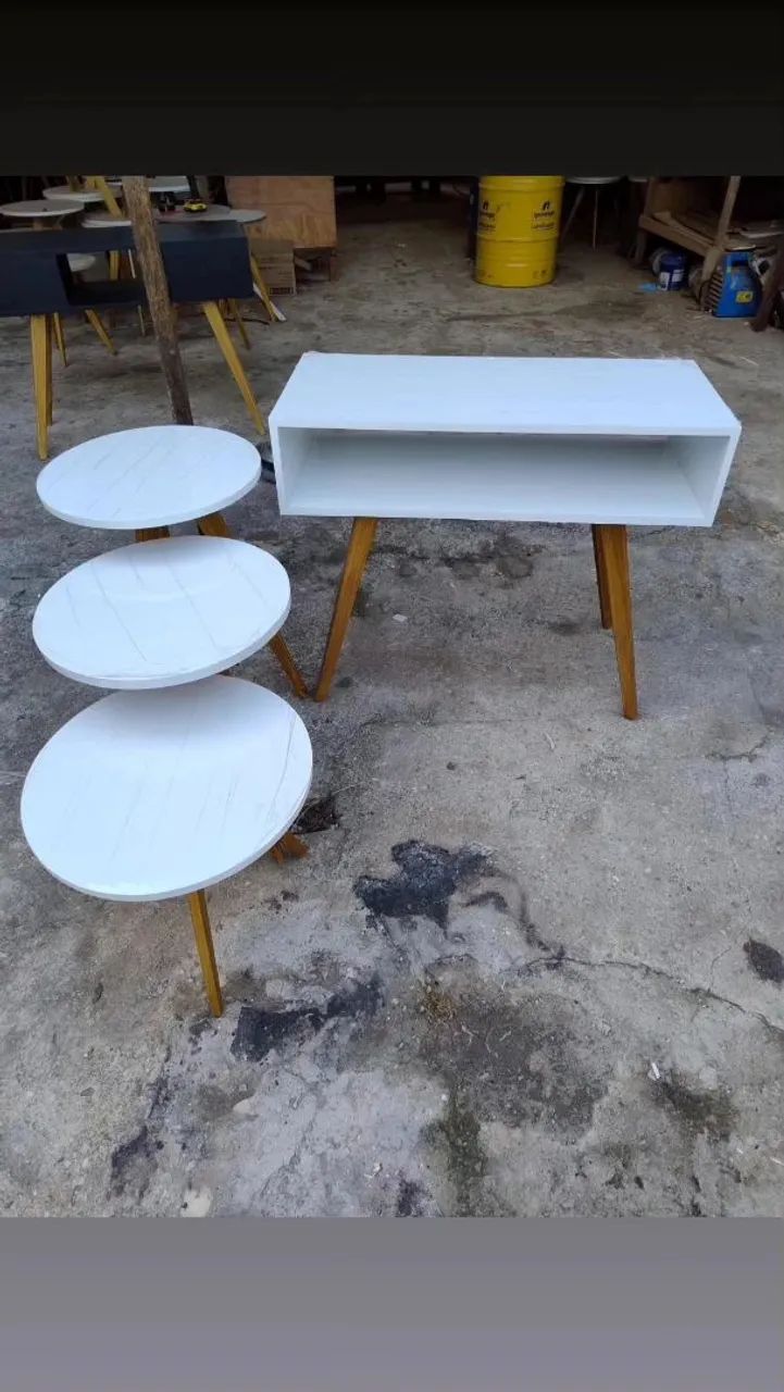 Conjunto de mesas laterais redondas por R$130 - Foto 4