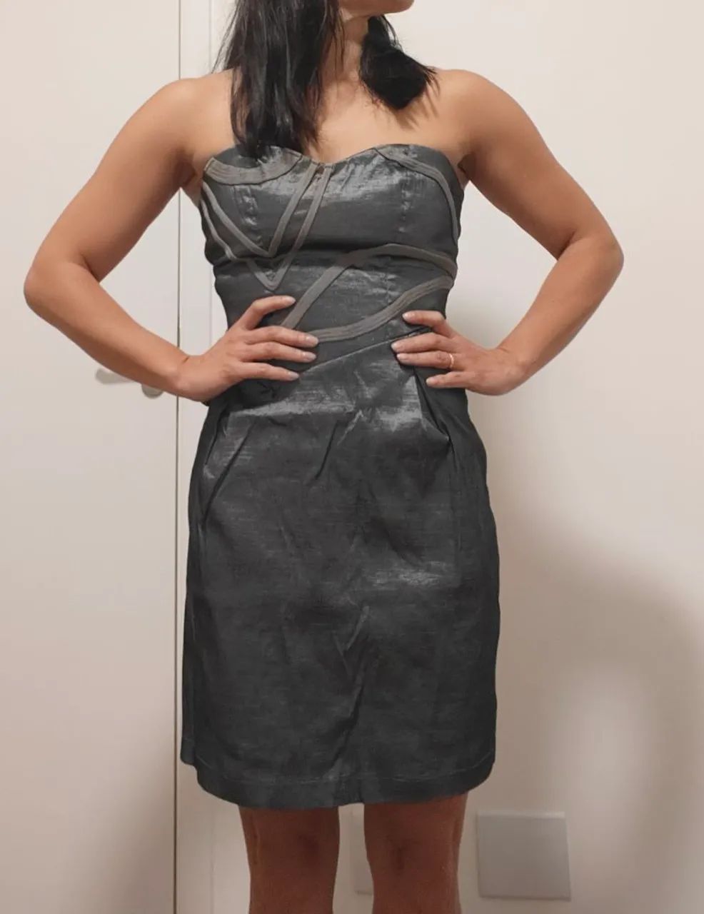 Vestido de festa prata