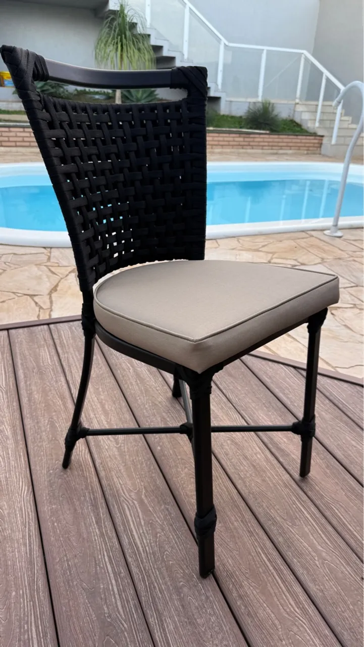 Cadeira de área externa com design moderno em tricô 590 cada