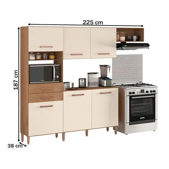 Armário de Cozinha Salinas Top 6 Portas 2 Gavetas pronta entrega! - Foto 3