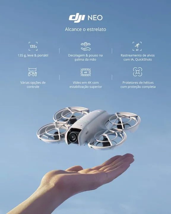 Drone DJI NEO Combo Fly More - Oficial Brasil - 1 ano de garantia  - Foto 3