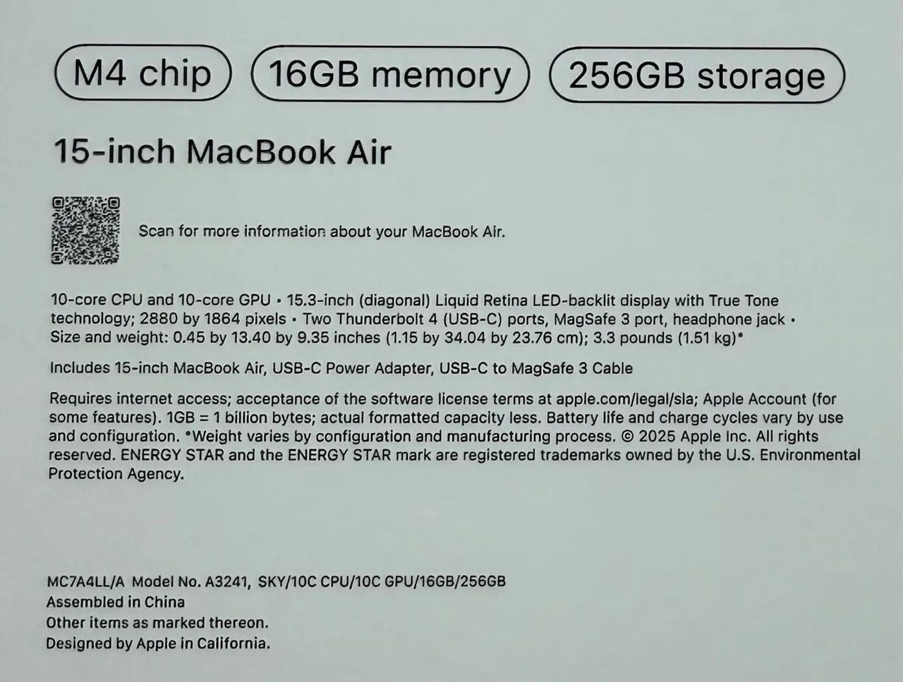 Macbook air m4 15 polegadas 16gb / 256gb LOJA FÍSICA novo lacrado ( 2025 / 16 ram / 256 ) - Foto 2