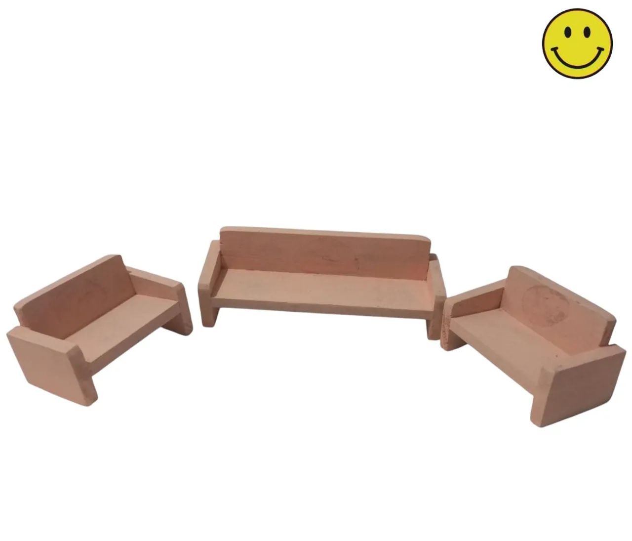 kit 3 sofá de madeira brinquedo infantil casinha menina menino brincadeira conjunto 