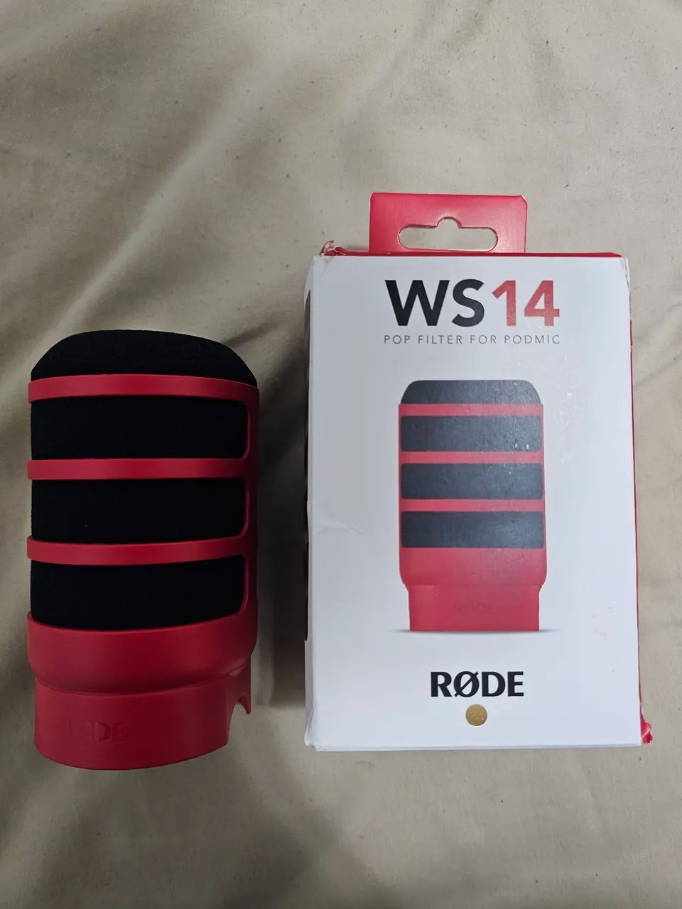Pop Filter Vermelho RODE WS14 para PodMic