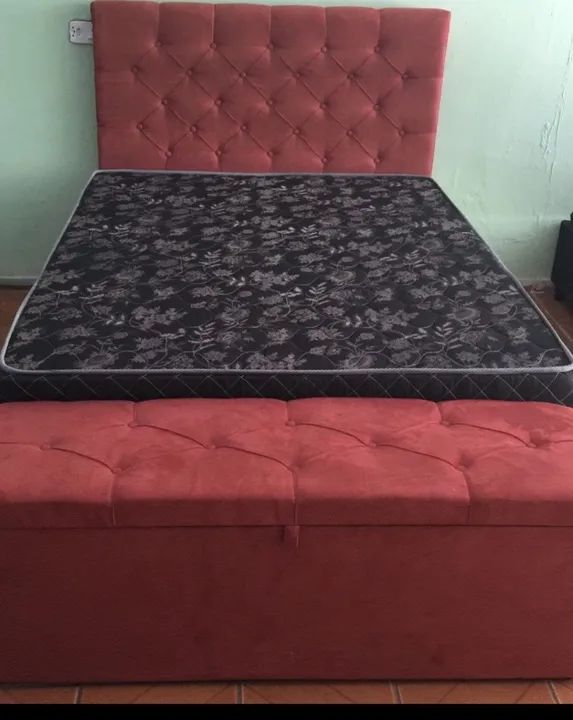 Cama Box Casal com Cabeceira e bau FRETE GRÁTIS  - Foto 2