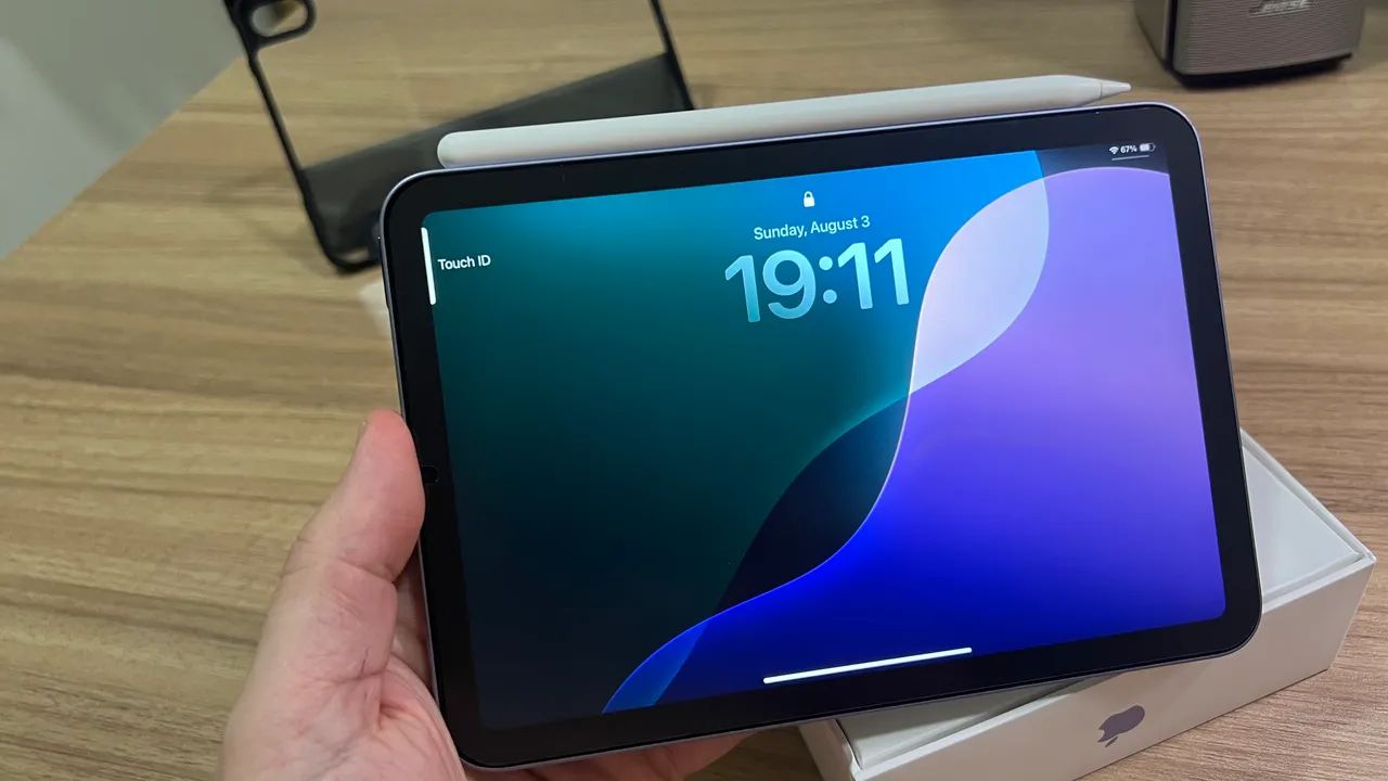 Apple iPad Mini 6 com Apple Pencil, Case e caixa original