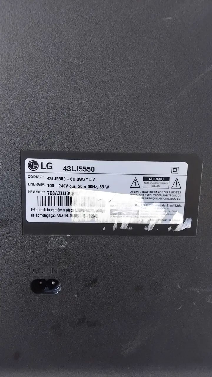 Vendo TV LG 43 polegadas, modelo 43LJ5550, tela Full HD - Foto 3