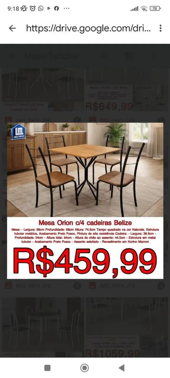 Mesa com cadeiras 