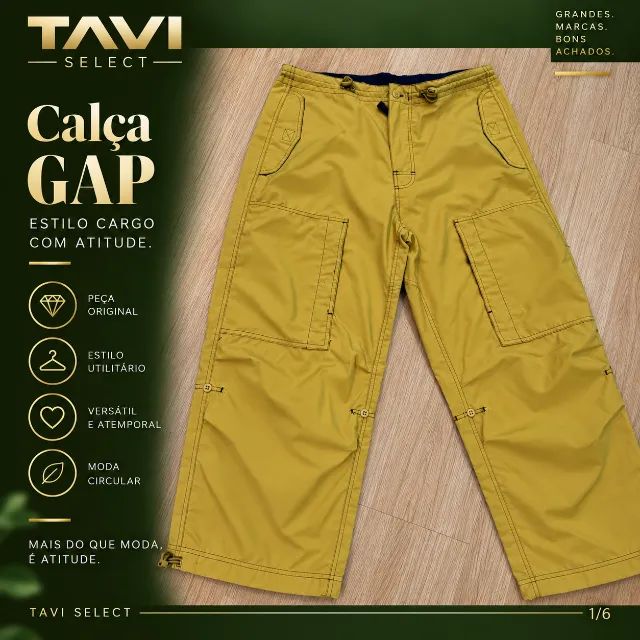 Calça GAP Cargo Amarela - M