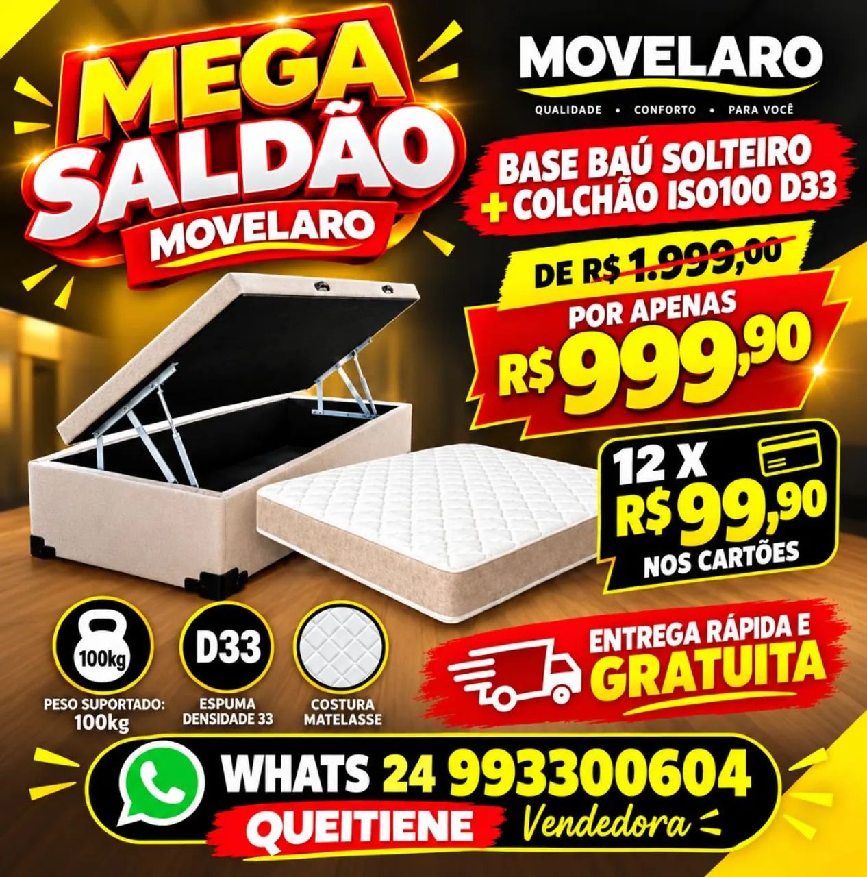 Base solteiro baú 