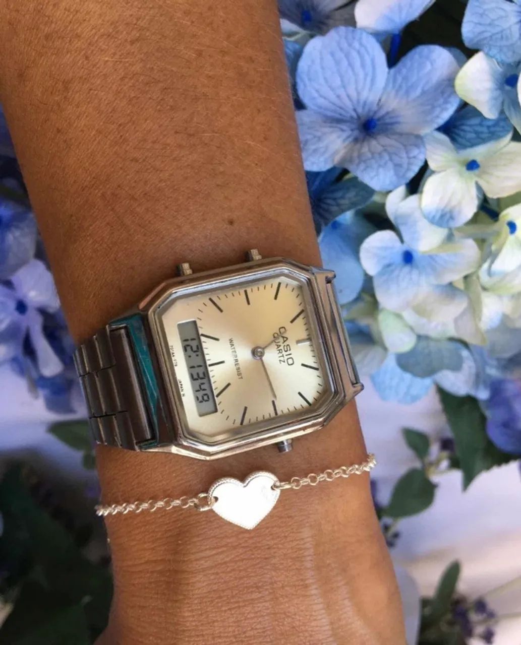 Pulseira de Prata com coração 12mm liso  - Foto 3