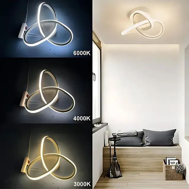uminária Crevo De Teto Led Plafon Sobrepor Infinito Branco 20w 3 Em 1 - Foto 2