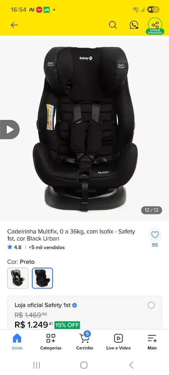 Cadeirinha Multifix Safety em bom estado de conservação! - Foto 2