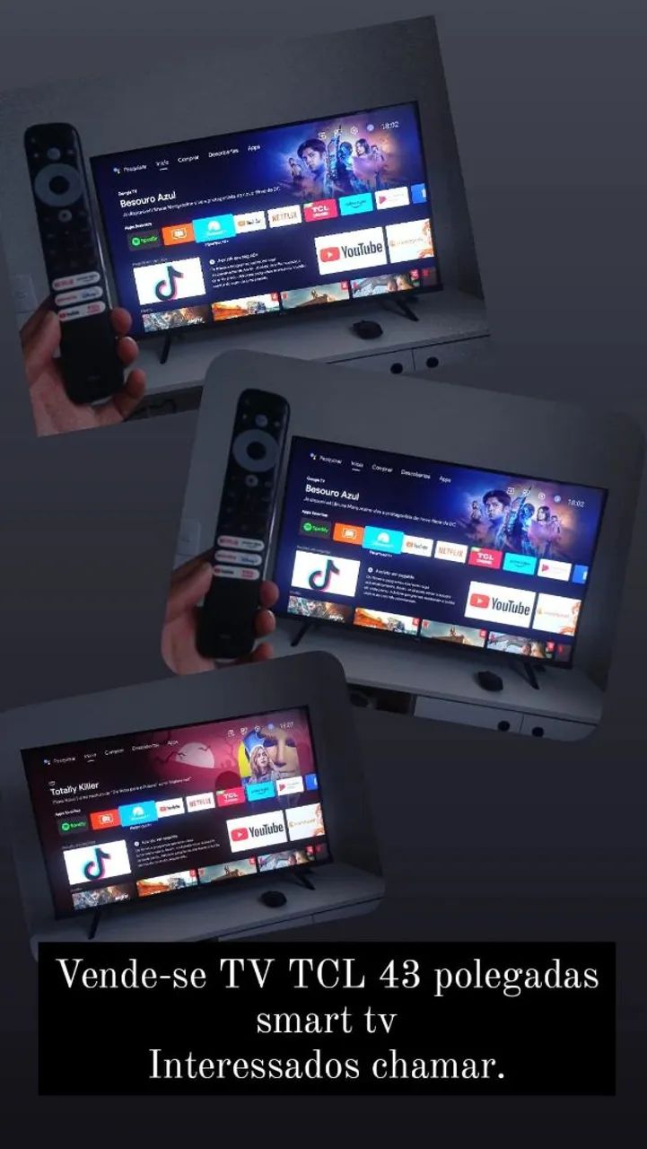 Vende-se tv tcl smart 43 polegadas 