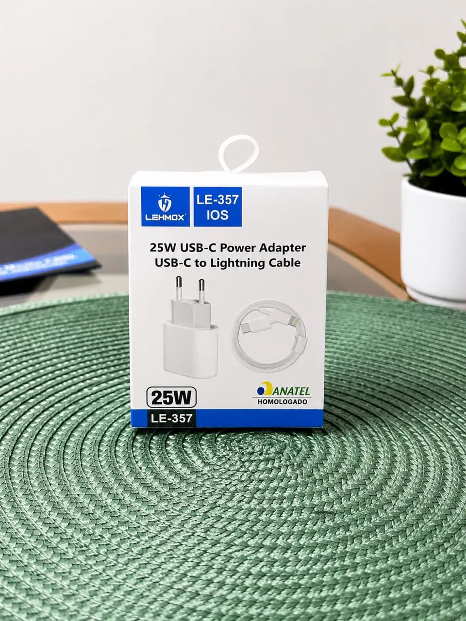 Carregador USB-C 25W + Cabo USB-C para Lightning LEHMOX LE-357 - Foto 3
