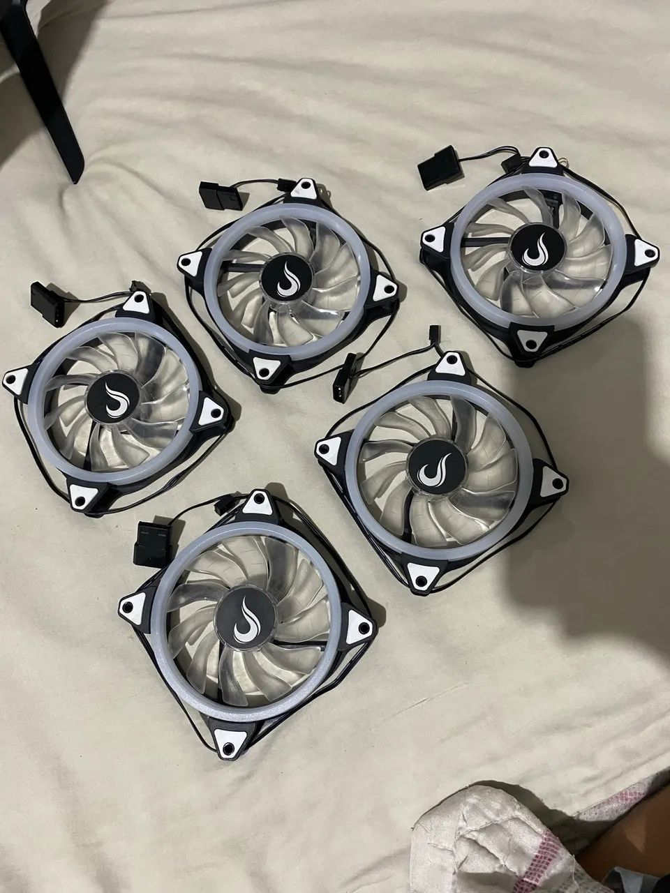 5 Fans Risemode Galaxy cor Branca 120mm