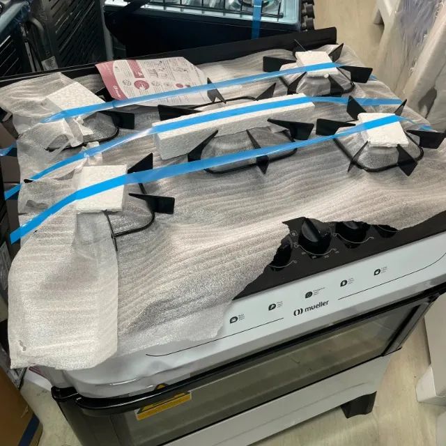Fogão Mueller branco 5 Bocas com mesa de vidro e acendimento automático - Foto 3