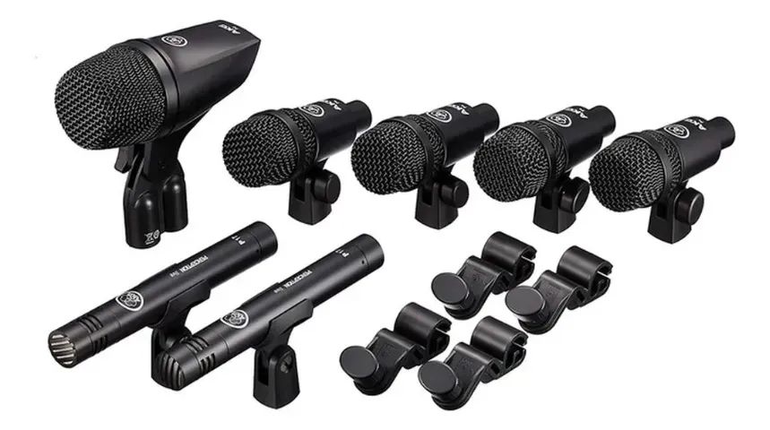 Kit De Microfone Akg Para Bateria Drum Set Session 1 Preto - Foto 4