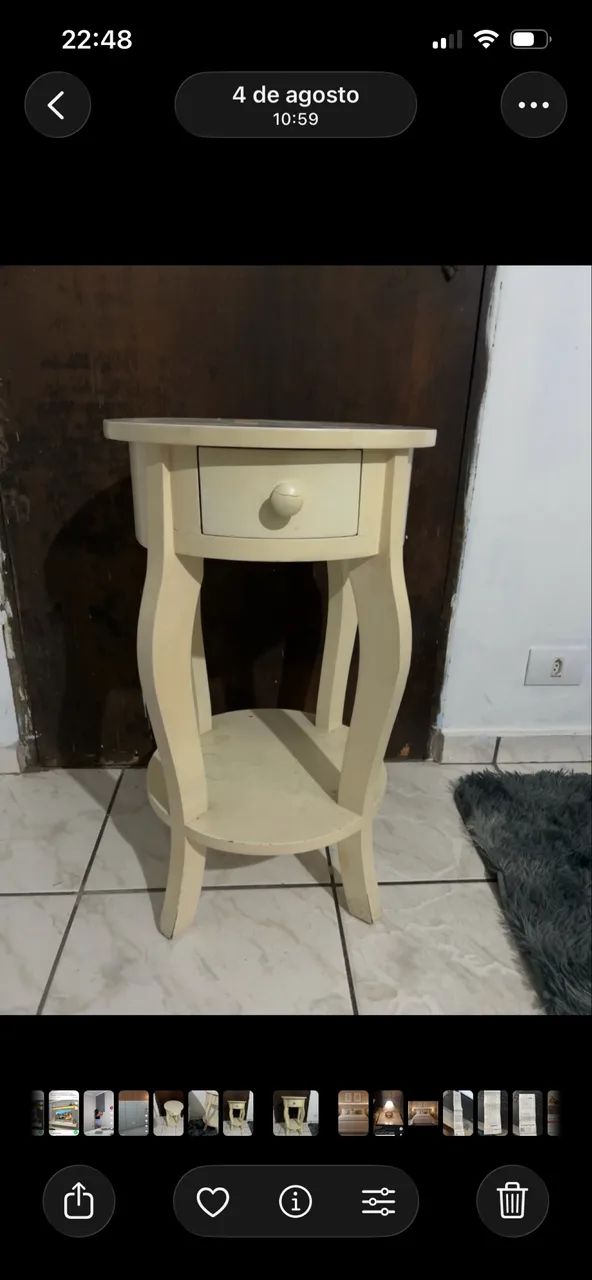 2 Mesinhas retrô madeira maciça 