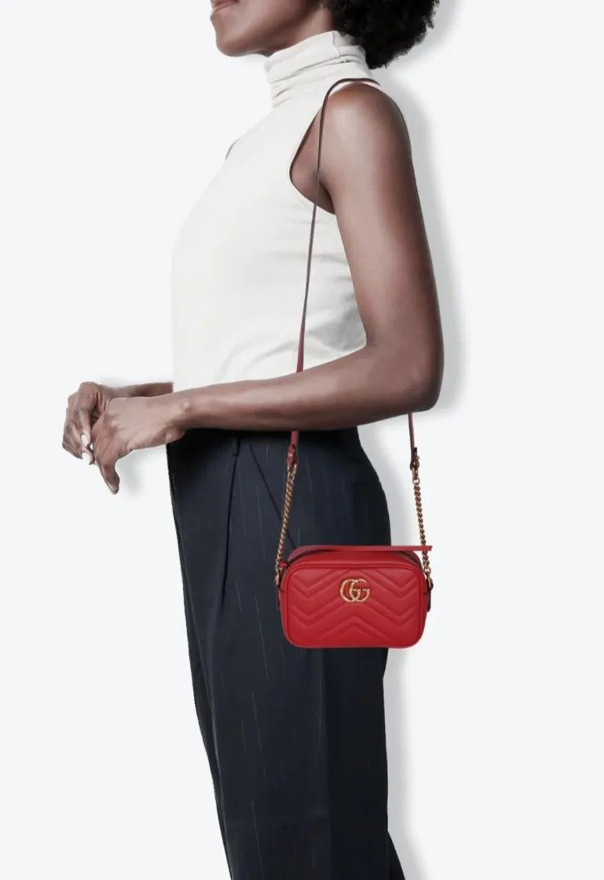 Bolsa Gucci GG Marmont Vermelha  - Foto 5