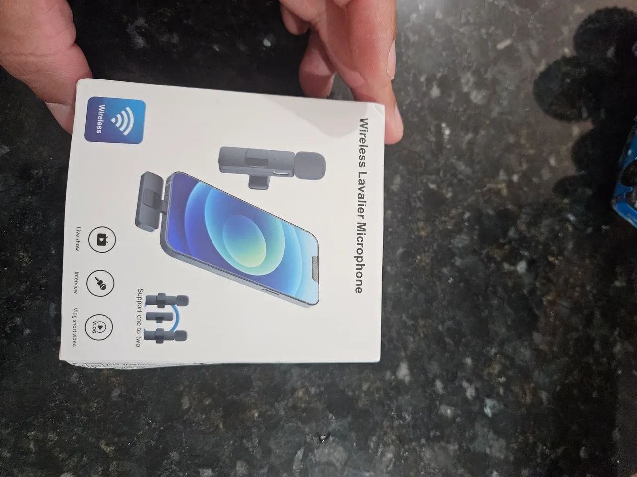 Microfone de Lapela Sem Fio Duplo K60 para iPhone (Lightning) - Novo - Foto 2