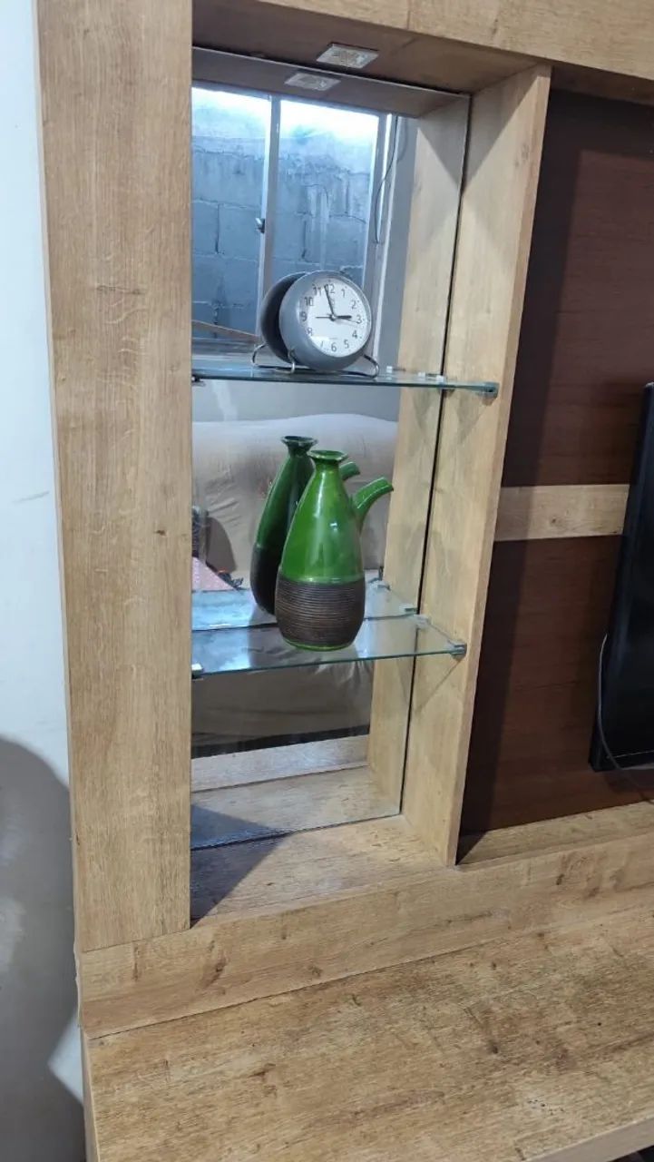 Estante MDF moderna com espelho e luz led - Foto 2