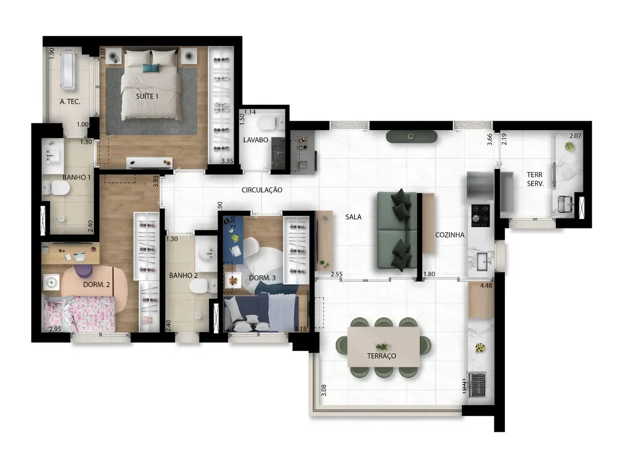 PLANTA 90m²