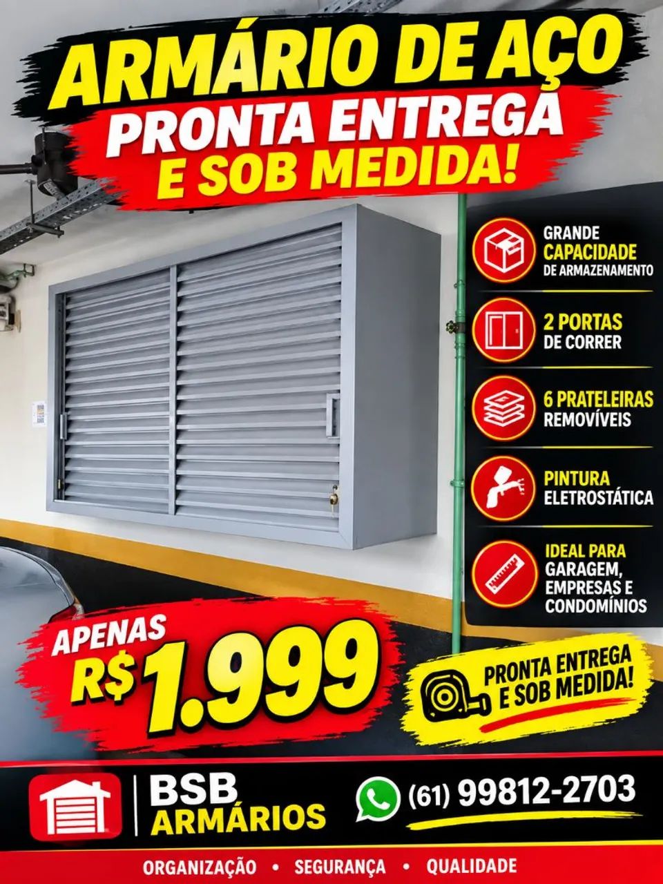 Armários de casa e garagem em aço  - Foto 4