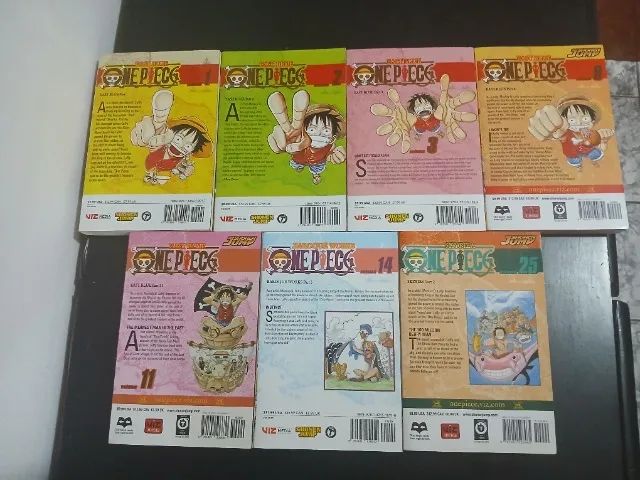 One Piece em Inglês Viz Media - Volumes 1, 2, 3, 8, 11, 14 e 25