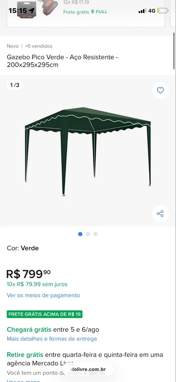 Gazebo Pico verde - Foto 2