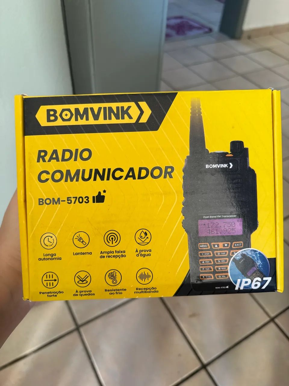 Rádio Comunicador Portátil + Microfone (extensão)