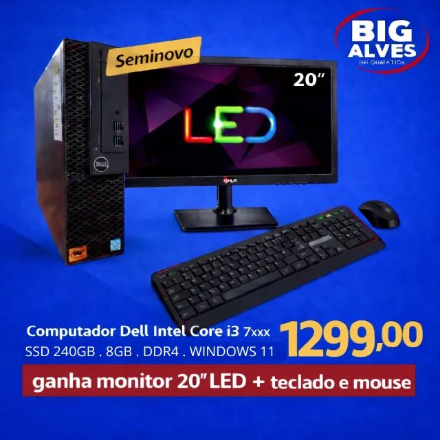 COMPUTADORES DELL CORE i3 7ª GERAÇÃO - SEMINOVOS - Foto 2