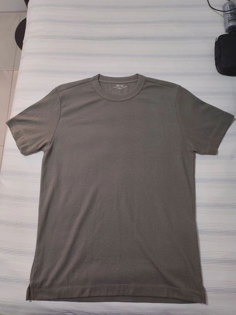 Camiseta Waffle Texturizada Verde Militar Nova Tam P