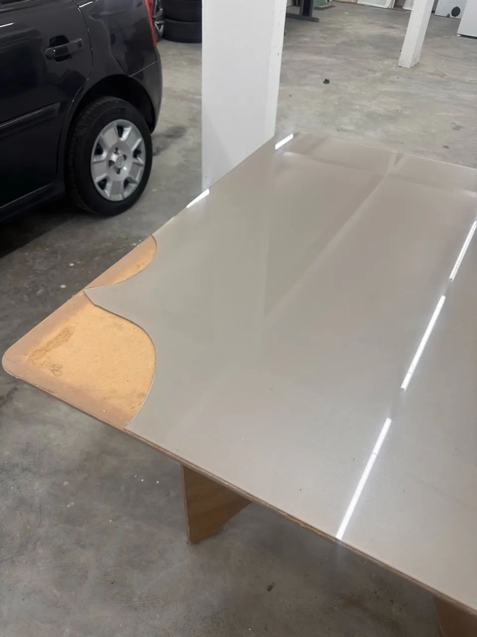 Mesa quadrada com tampo de vidro - Foto 2