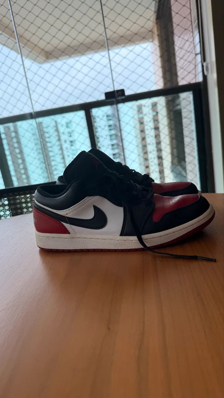Jordan 1 low bred toe tamanho 40.5 
